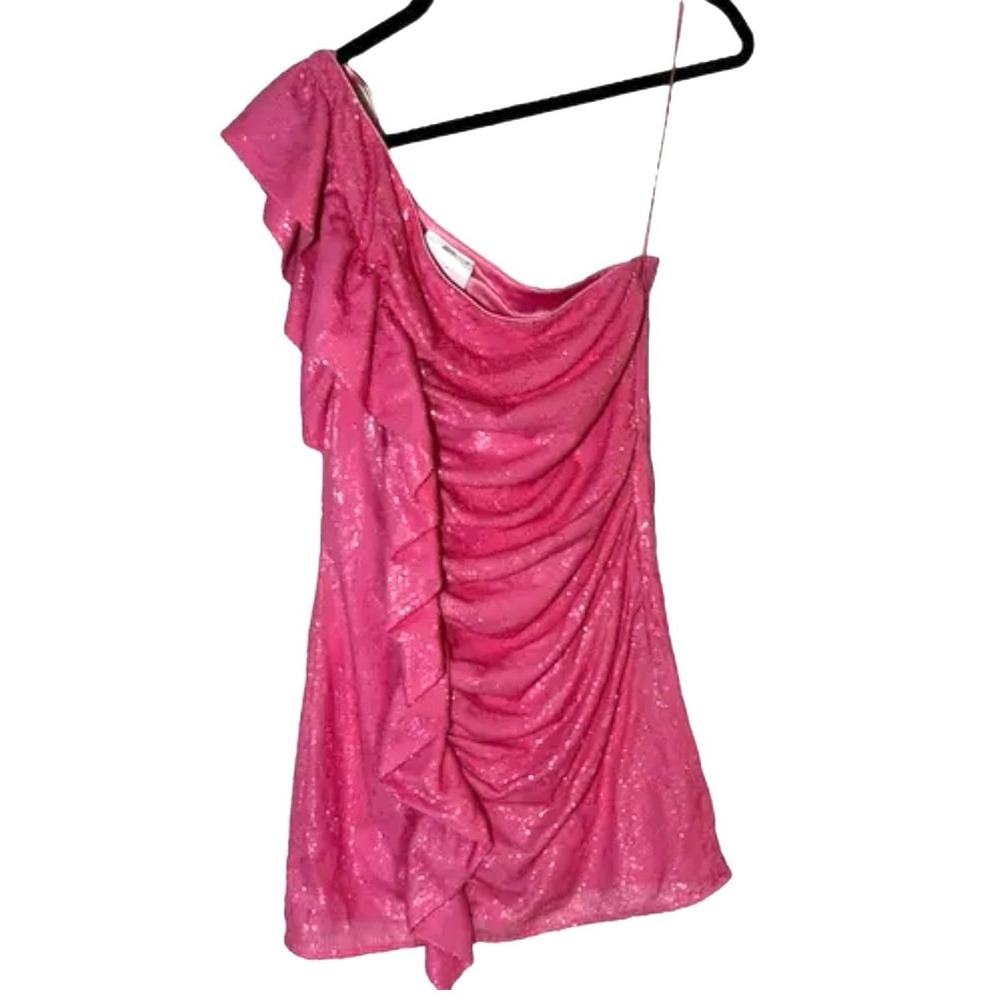 Pink sparkly strapless dress C/meo collection extra small